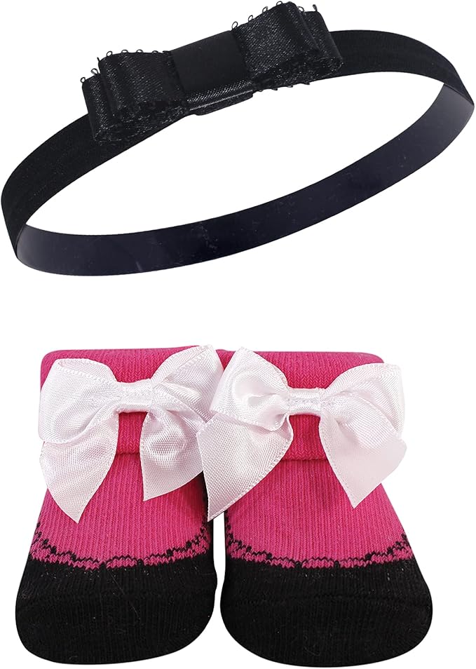 Hudson Baby Girl's Headband and Socks Giftset