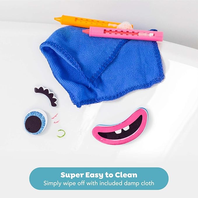 Tiger Tribe Bath Faces Toy for Toddlers - Creative Bathtime Fun with Foam Features and Crayons - Develop Fine Motor Skills and Imaginative Play