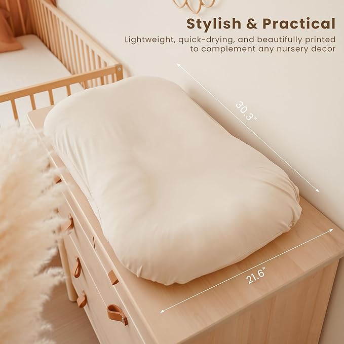 Konssy Baby Lounger Cover 2 Pack, Newborn Lounger Cover, Soft and Breathable Lounger Slipcover for Boys Girls, Covers Only (Clay, Beige)