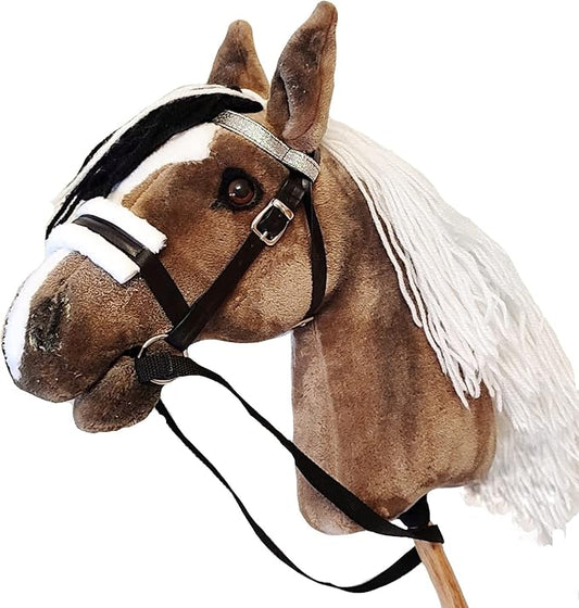 Brown Stick Hobby Horse A3 | Realistic Horse Head on Stick | Hobby Horse Whith Bridle