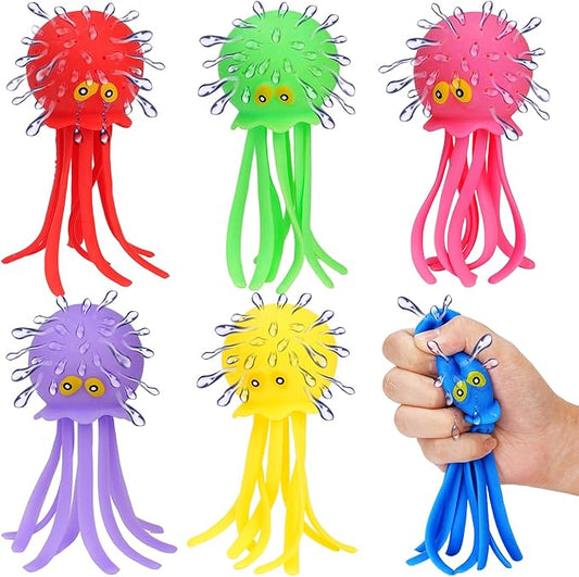 6 Pcs Octopus Water Balls Bath Toy, Sensory Stress Relief Floating Pool Beach Bathtub Toy Reusable Water Bomb Splash Balls, Christmas and Easter Goodie Bag Fillers for Baby Toddler Kids
