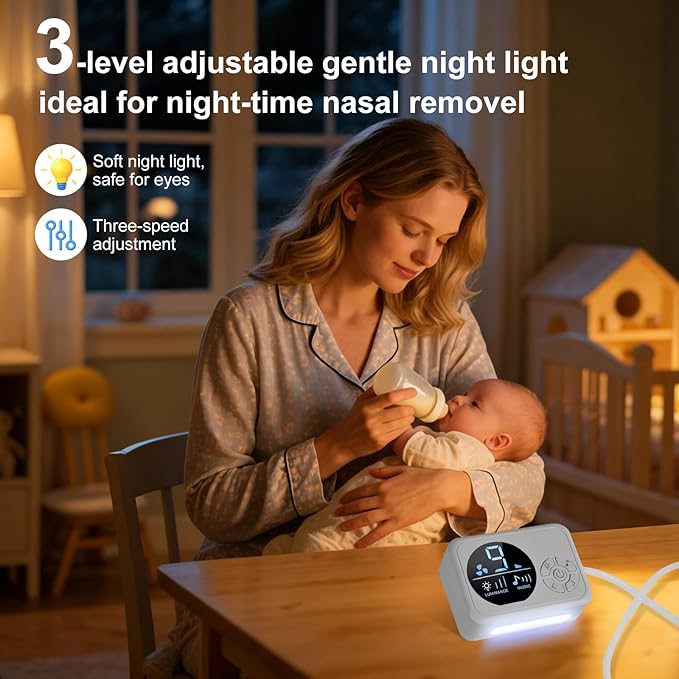 Electric Nasal Aspirator for Suction of Nasal passages with 9-Level Adjustable Powerful Suction,10 Music Available and 3 Level Night Light