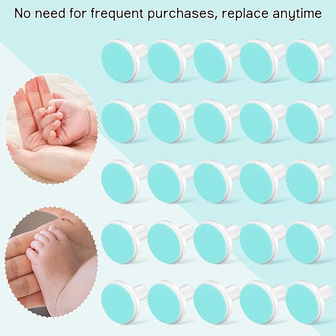 30pcs Baby Nail Trimmer Replacement Pads, Electric Baby Nail Grinding Heads for Standard Electric Kid Trimmer, File Replacement Pads for Kids 12 Months Up