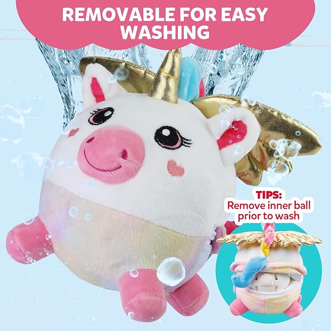 Baby Girl Toys 6-12 Months - Unicorn Crawling & Moving Musical Toy, Vibrating Tummy Time Baby Toy with 48 Songs & Recording, Interactive Gift for 6-12 Month Babies
