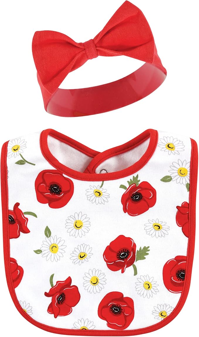 Hudson Baby Unisex Baby Cotton Bib and Headband Set