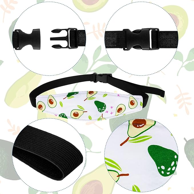 HESTYA 2 Pcs Carseat Head Support Toddler, Stroller Seat Headrest for Sleeping Traveling, Neck Relief Headband Strap for Kids Children Toddler Infant(Fruit)