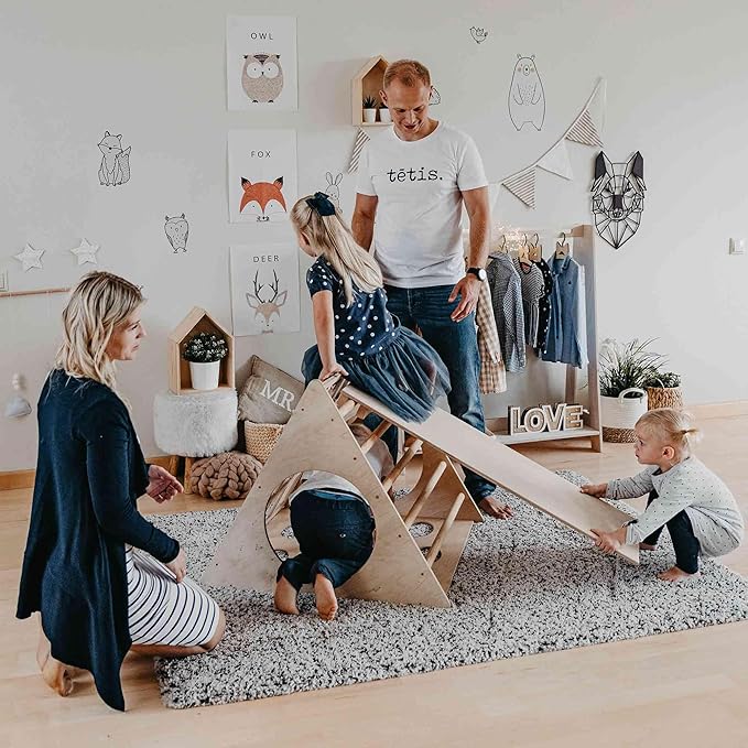 Climbing Triangle with a ramp, Montessori triangle climber, Montessori climber, climbing frame, children indoor play gym,