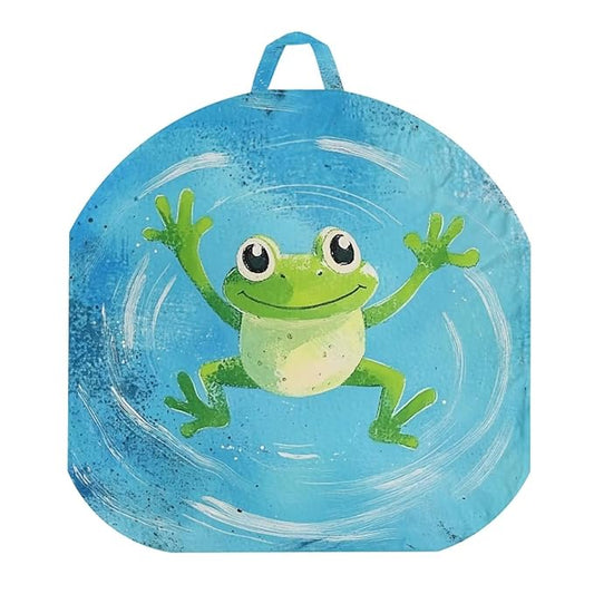 Water and Frog Newborn Lounger Pillow Cover Removable Soft Slipcover for Newborn Baby Padded Lounger Infant Floor Seat Cover for Boys Girls Breathable and Washable