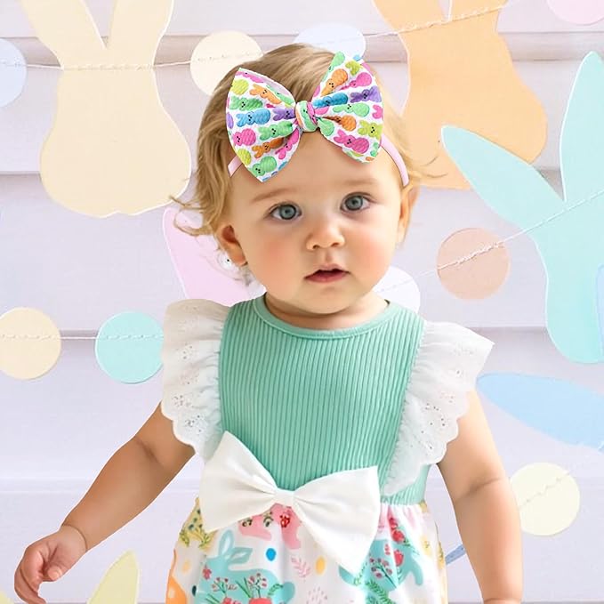 Easter Bows for Girls Bunny Baby Girl Headbands Easter Hair Bows Rabbit Eggs Bow Toddler Hair Accessories Infant Bows Headband Newborn Purple