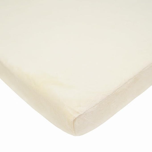 American Baby Company Heavenly Soft Chenille Fitted Pack N Play Playard Sheet 27" x 39", Warm and Cozy Chenille Pack and Play Sheet, Cream, for Boys and Girls, Fits Most Mini Crib Mattresses