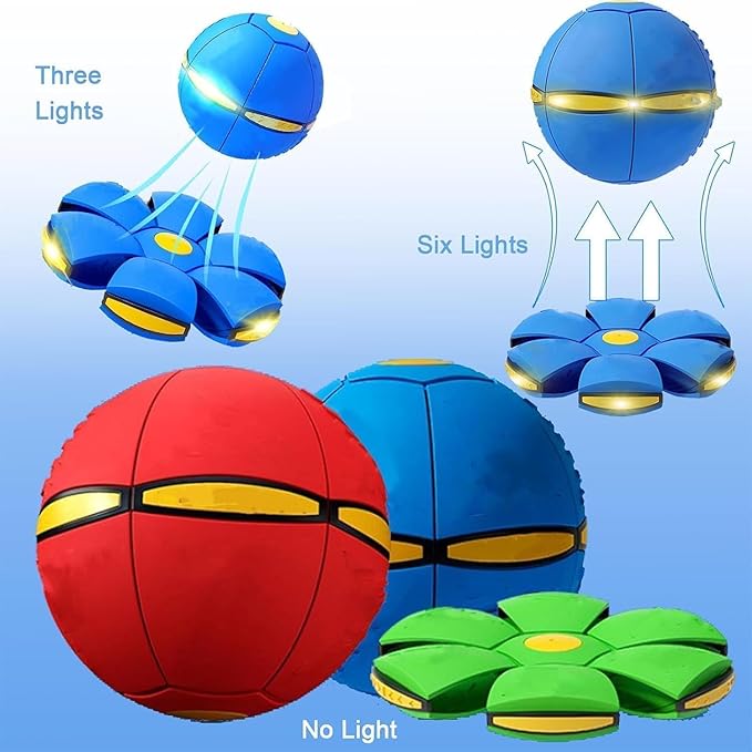 Magic Ball, Magic Metaball, Children Bouncing Ball, Parent-Child Interaction, Dual Form Freely Switchable, with 6 Light for Kid