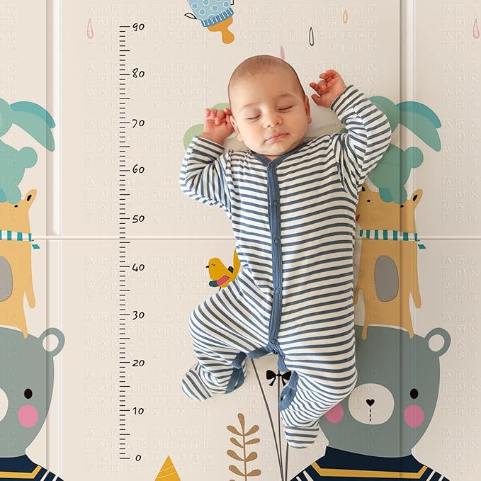 UANLAUO Play Mat for Baby Playmat 59" X 59" Play Mats for Babies and Toddlers, Infant Foam Mats for Kids, Reversible Portable Play Mat for Indoor, Outdoor - Perfect for Playtime and Tummy Time