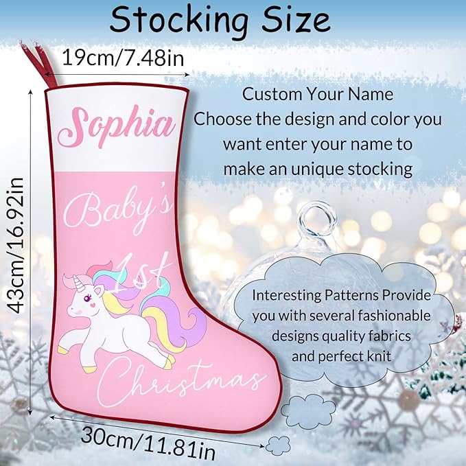 Personalized Baby Boy’s 1st Christmas Stocking Custom Name Baby's First Xmas Stocking, Shark, Baby