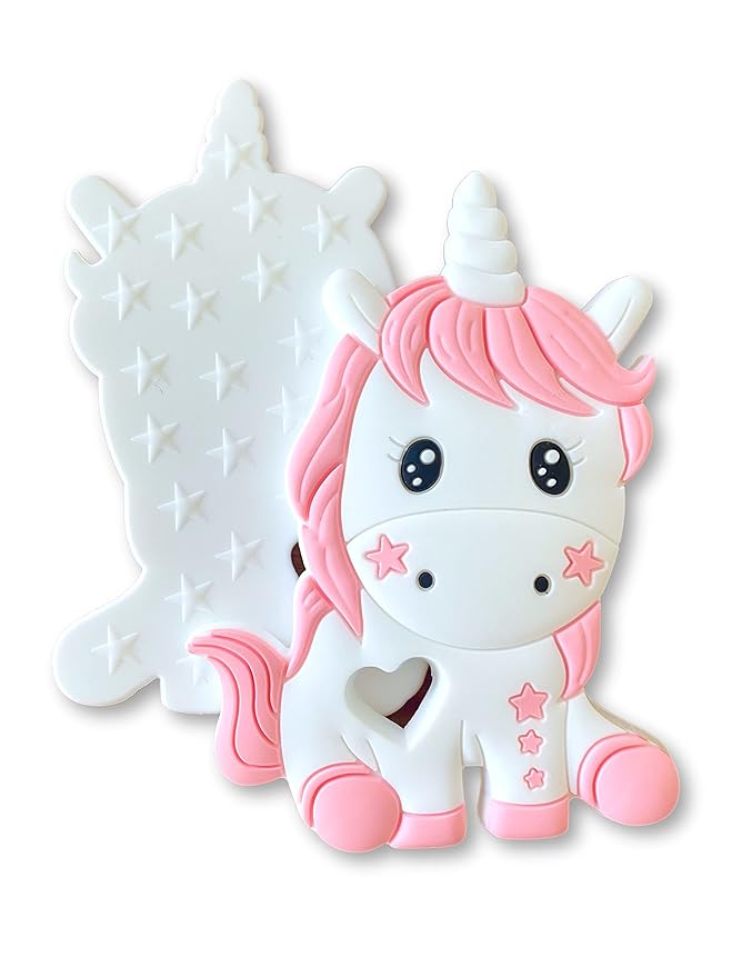 Unicorn Silicone Teething Toy! 100% Safe, Non-Toxic, BPA Free and Effective for Teething Pain Relief...Adorable Unicorn Teether Designed for a Happy Baby!