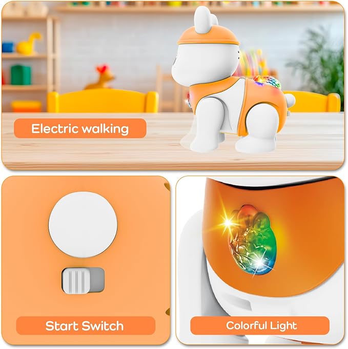 Baby Toys, Fun Tummy Time Toy for Toddlers with Music and Light, Interactive Walking Moving Sensory Toys for Infant Baby Girls and Boys, Birthday Gifts for Kids Boy Girl 3 4 5 6 7 8 Years