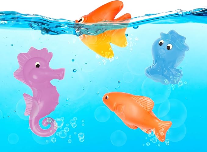 B. toys – Little Fisher's Kit Magnetic Fishing Playset – 2 Rods & 8 Color – Changing Sea Animals for Pool, Tub Play – Educational Toddler Toys for Hand – Eye Coordination – 3+ Years