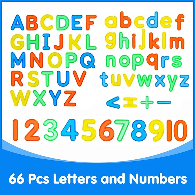 66 Pcs Translucent Letters and Numbers – Light Table Toys, Manipulatives and Accessories for Enhanced Learning & Fun