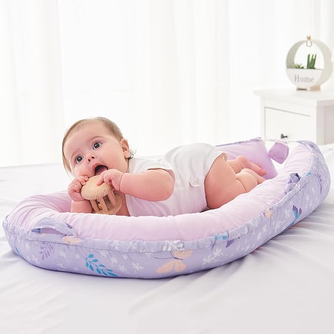Viviland Baby Lounger Snuggle Me Lounger Fits 0-24 Months Newborn Infant Babies, Butterfly