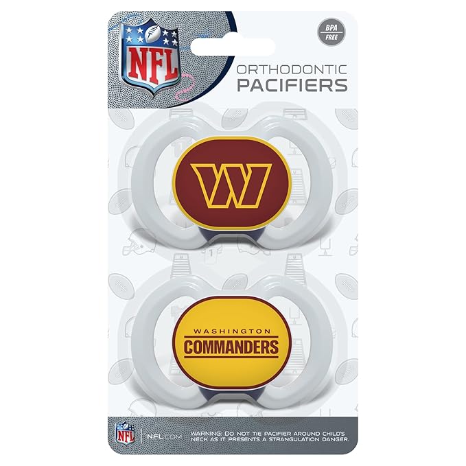BabyFanatic Pacifier 2-Pack - NFL Washington Commanders - Officially Licensed League Gear