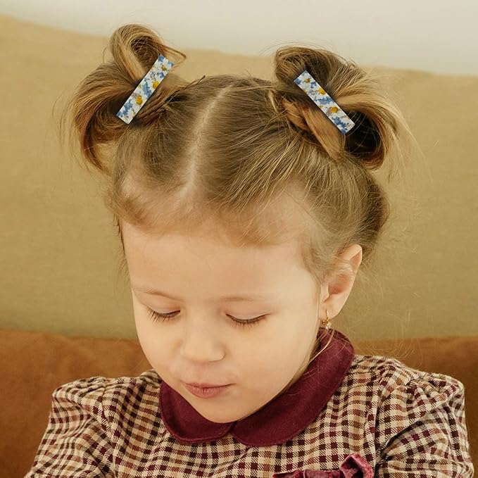 20 Pcs Baby Hair Clips, Non-Slip Fully Lined Soft Hair Barrettes for Girls & Toddlers, Handmade Infant Hair Accessories (10 Styles Toddler Hair Clips)
