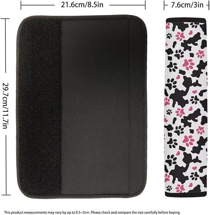 AFPANQZ Automotive Seat Belt Pads for Adults Kids Paw Print Car Accessories Safety Seatbelt Cushion Pillow Universal Fit Backpack Straps Pads White