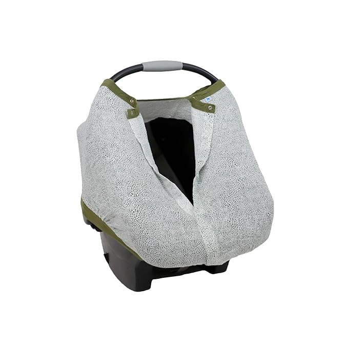 Little Unicorn Baby Car Seat Canopy | Soft & Breathable Muslin Fabric | Magnetic Closure Cover & Universal Fit | for Protection & Privacy | Nursing Cover (Green Seed)