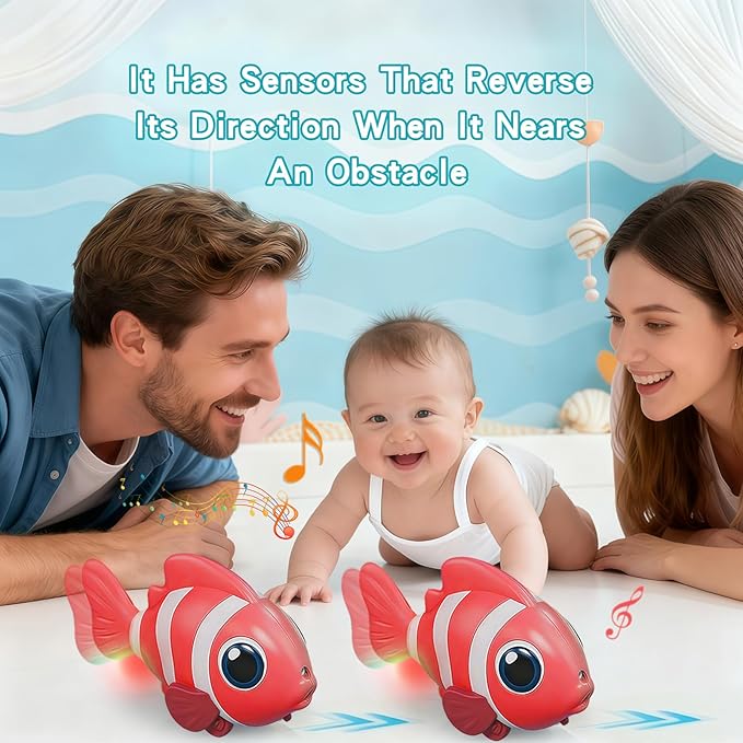 Gzsbaby Musical Baby Toy -Crawling Toy Sensory Tummy Time Toys for Boy Girl, Light-up Walking Dancing Moving Toys Learning Development Infant Toddler Birthday Gifts (RED)