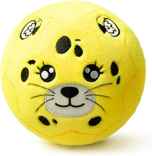 VangeBow Silent Indoor Soccer Balls for Toddlers 1-3, Inflatable Soft Plush Baby Toddler Soccer Ball Toys Gifts for 1 2 3 4 5 Year Old Boy Girl First Birthday Gift (Cheetah, Pump Include)