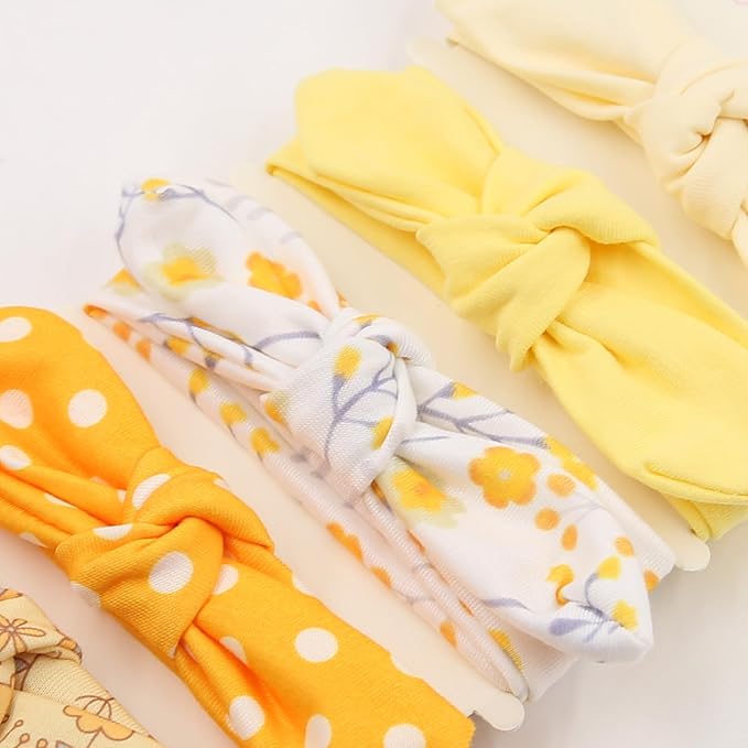KIDOCHEESE Baby Headbands Soft Stretchy Baby Girl Bows Newborn Infant Toddler Headwrap Hair Accessories