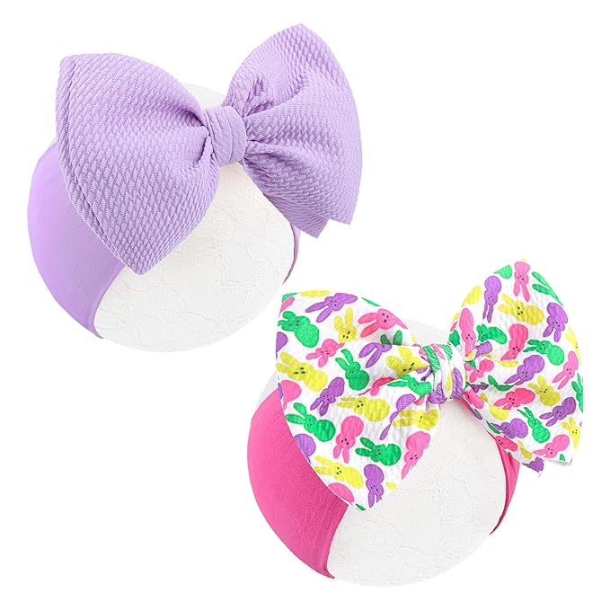 Easter Bows for Girls Rabbit Cheer Bow Baby Girl Headbands Easter Bunny Hairbands Hair Accessories Hair Bows for Girls Infant Easter Gift