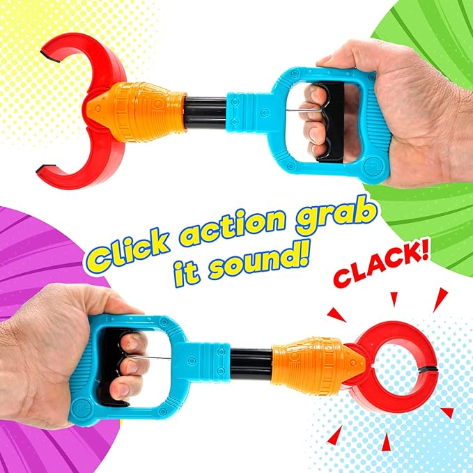 JA-RU Grab It Claw Grabber Toy (12 Pack) – 12 Inch Robot Claw Grabber Pickup Tool for Kids, Hand Eye Coordination Toys, Robot Party Favors, Birthday Gifts & Classroom Prizes. 5617-12s