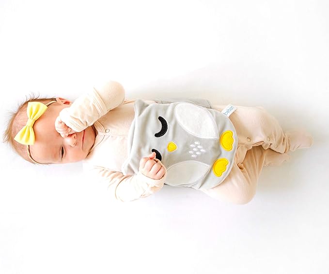 Baby Colic, Gas and Upset Stomach Relief, Baby Heated Tummy Wrap for Newborns - Belly Hugger - Infant Swaddling Belly Belt, Heating Pad with Soothing Warmth for Fussy Infants (Grey-White)