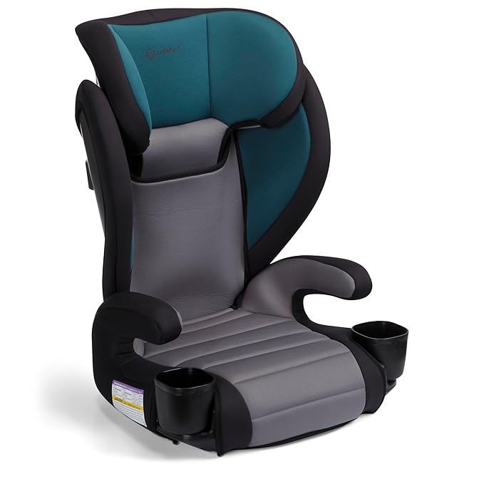 Safety 1st Grow and Go 2-in-1 Booster Car Seat with ComfortWings, Converts High-Back to Backless, 19" Wide, Fits 3 Across, Lightweight, Foldable, Easy-Clean, Cup Holders, 40-100 lbs, Sea Serpent
