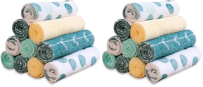 Spasilk Baby 20 Pack Soft Terry Bath Washcloth Wipes