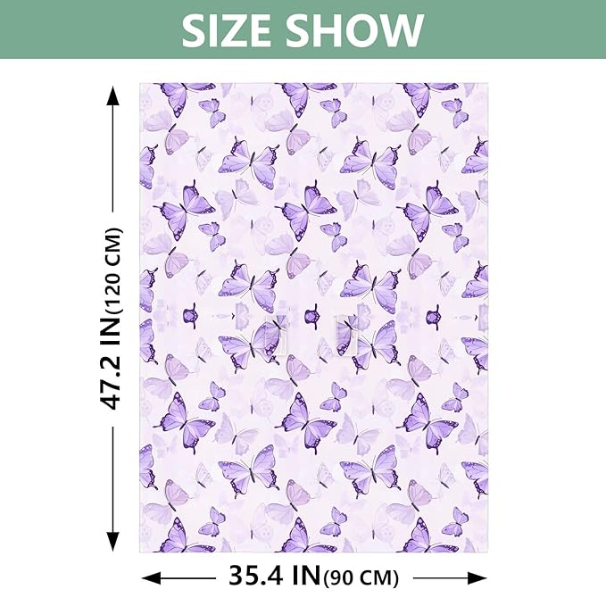 Purple Butterflies Infant Car Seat Cover Baby Stroller Carseat Covers Canopy Girls Boys Muslin Breathable Soft Lightweight Sun Shade Universal Fit