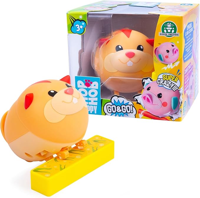 HOP HOP PUPPY Giochi Preziosi Hpu04200 Go & Go Hamster Version The Hop Hop Puppies Run, Rotate, But Always Come Back, for Children from 3 Years Old