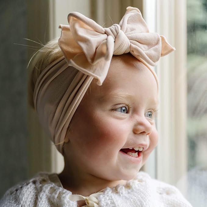 Baby Bling 2PK FAB-BOW-OUS®: petal + oatmeal