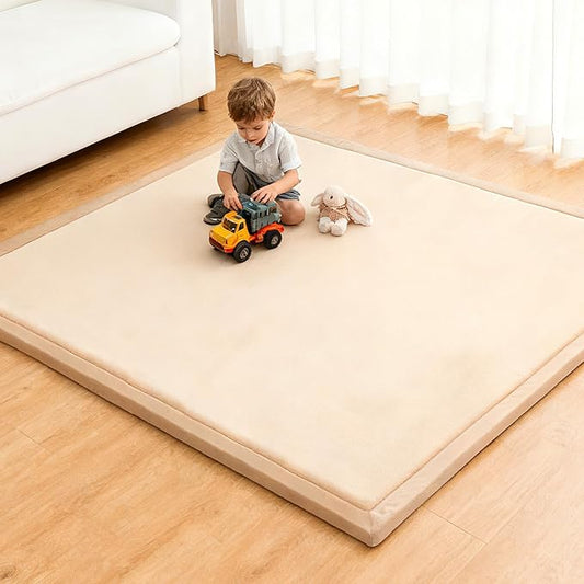 RONGFA Baby Play Mat for Floor,1.3" Thick Elasti-Foam Playpen Mat for Tummy Time, Easy Care with Non-Slip Cushioned for Infant,Kids and Toddler Crawling