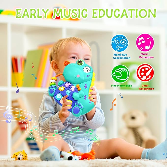 Baby Musical Toys for 1 Year Old Boy Girl, Light Up Music Developmental Learning Toy for Toddlers , Tummy Time Toy12 - 18 Months, Baby Birthday Gift (Dinosaur)