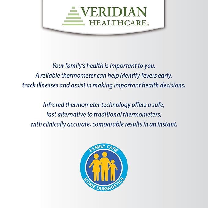 Infrared Thermometer | Ear & Forehead Measurements | for Children & Adults | 3-Color Fever Alert | Instant Accurate Reading | Body, Object, Room | Fahrenheit/Celsius Measurement
