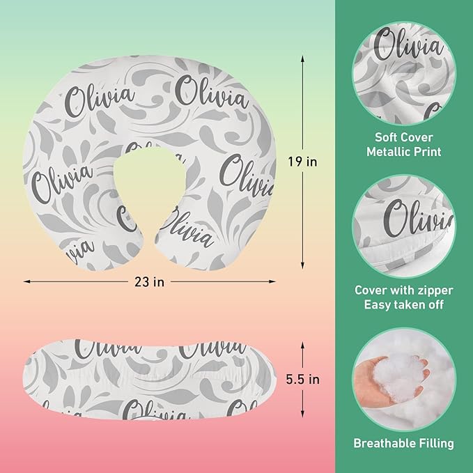 Custom Name Car Seat Canopy - Baby Car Seat Covers, Infant Stroller Cover, Carseat Canopy Christmas Birthday Gifts for Girls and Boys White Leaf Pattern