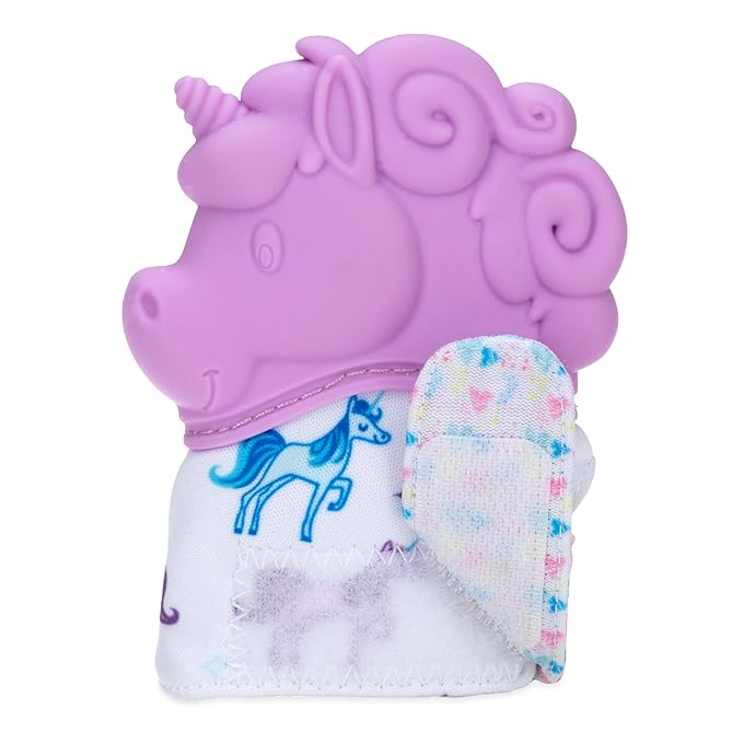 Happy Hands Silicone Teething Mitten, Unicorn