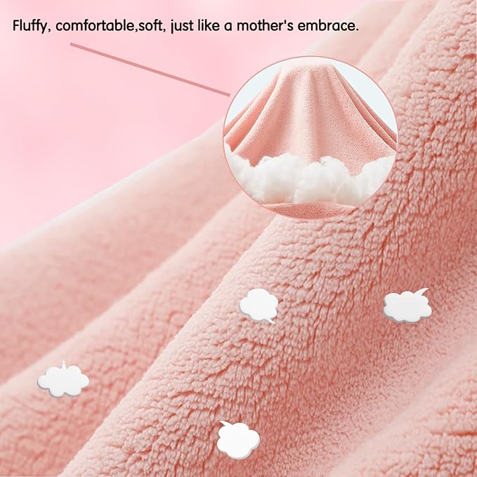 Toddler Baby Bath Towel with Hood 27.5"X55" Ultra Absorbent Soft Cozy Comfort Bathrobe Blanket, 0-6 Years Infant Shower Towel for Girls(Pink Cat)