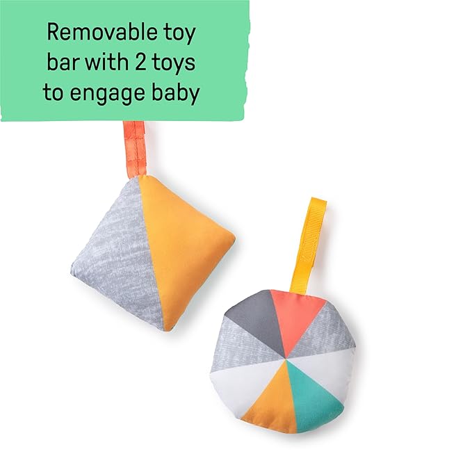 Summer Infant 2-in-1 Bouncer & Rocker Duo (Light Gray Tweed) Convenient and Portable Rocker and Bouncer for Babies Includes Soft Toys and Soothing Vibrations