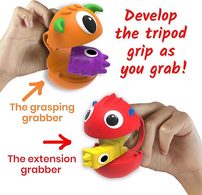 hand2mind Grab That Monster Fine Motor Activity Set, Occupational Therapy Toys, Pincer Grasp Fine Motor Skills Toys for Toddlers 3-4, Play Therapy Games for Kids, Preschool Learning Activities