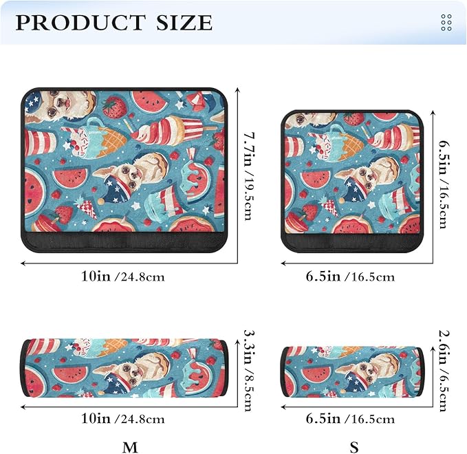 CHIFIGNO Cute Dogs and Food Car Seat Belt Covers Fashion Seatbelt Pads 2Pcs Shoulder Strap Pad for Adults Kids Women Men