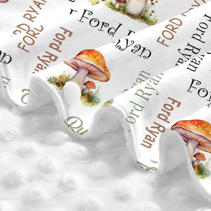 Personalized Baby Car Seat Canopy with Name Custom Minky Mushroom Car Seat Covers Nursing Cover for Breastfeeding Multi-Use Cover Infant Carrier Carseat Winter Cover for Newborn Girls Boys