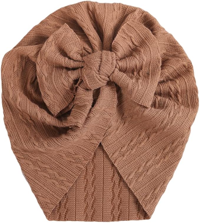 Newborn Babies Headwrap Hat Infant Toddler Cotton Soft Cute Nursery Beanie Headbands Top Bowknot Cap