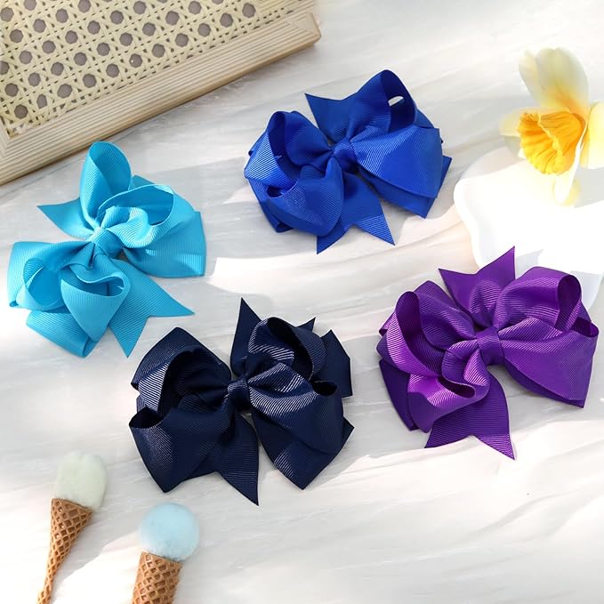 20PCS Oaoleer 4.5inch Layered Grosgrain Ribbon Hair Accessories: Alligator Clips, Barrettes for Baby Girls, Infants, Toddlers, Kids, and Teens (Style-B)
