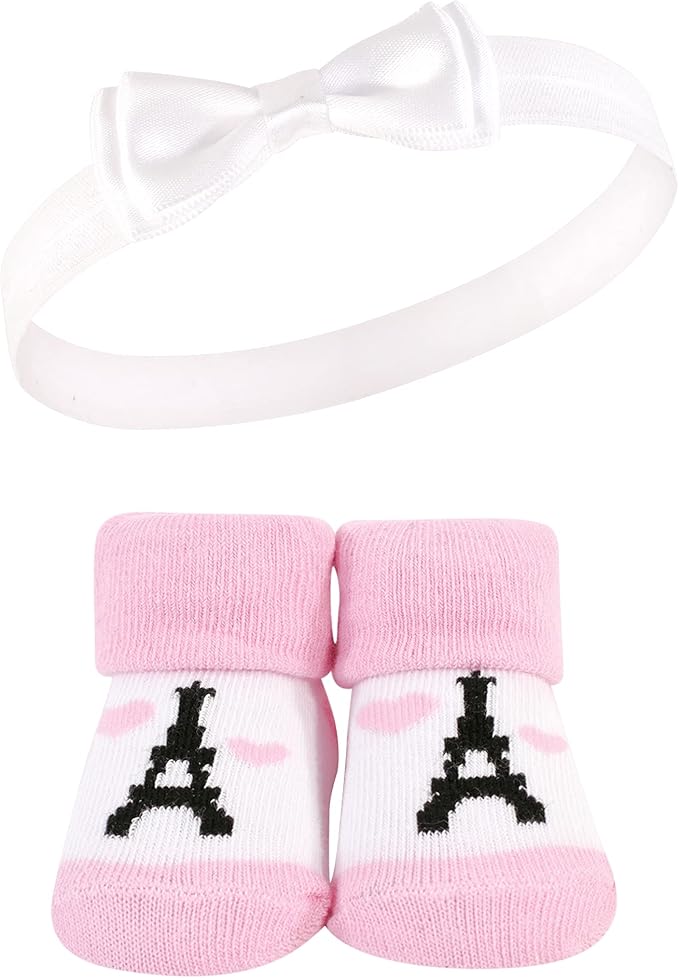 Hudson Baby Girl's Headband and Socks Giftset